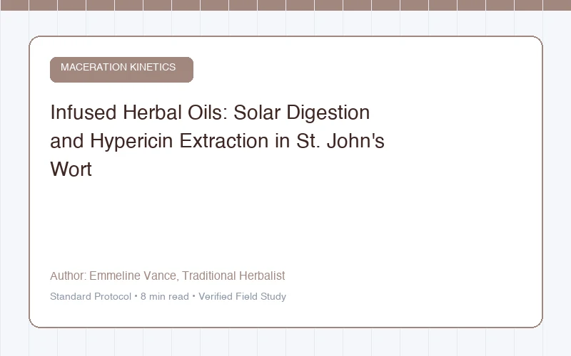Infused Herbal Oils: Solar Digestion and Hypericin Extraction in St. John's Wort